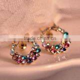 New Fashion 1pair Women Lady Elegant Crystal Rhinestone Ear Earrings thumbnail-1