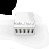 Trusda AC Adapter Universal Interingent Charging IC 5 Ports USB Wall Charger for Mobile Phones Travel Convenience thumbnail-1