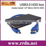 USB3.0 HDD Box Inside Use Micro SATA SSD