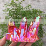 Large Red Flame Quartz Crystal Electroplating Crystal Cluster Rainbows thumbnail-3