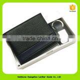 16011 Custom Business Man Leather Corporate Gift Set ( Wallet, Key Chain )