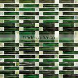 Green Arch Crystal Glass Mix Antique Stone Mosaic Tile for Home Interior Decoration /wallpapers(PMGSL063)