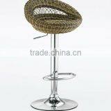 Wicker Rattan Cover Plastic Bar Stool thumbnail-1