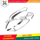 CHROME HEAD LAMP COVER FOR HOND A CIVI C '12 ON