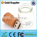 Wholeale Promotional Gifts 2gb/4gb/8gb/16gb Usb 2.0 Drift Bottle Wood Glass Souvenir Usb Flash Stick thumbnail-4