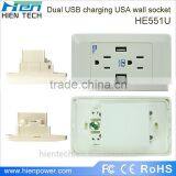 ETL Approved USn Standard Usb Socket With Double ac Socket and 2 Usb Output Port for America Plugs Charging for Cell Phone... thumbnail-4