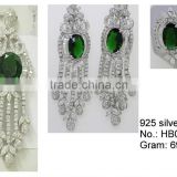 HB075 good selling arabic silver 925 main stone wedding jewelry,rhodium plated silver 925 earrings&pendant&ring jewelry CZ set