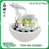 Modern Decor Ornaments White Ceramic Iron Glass Water Fountain Lights Change Color Creative Home Living Room Study thumbnail-4