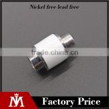Factory direct stainless steel round diy beads, silver charm metal beads for bracelet