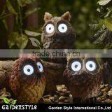 Cheap Owl Design Polyresin Garden Solar Light White Led Decoration Light