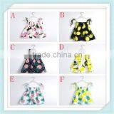 New Summer Baby Girl's Dress Fashion Print Fruit Lemon Pineapple Design Kids Dresses Child Clothing thumbnail-1