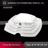 Square Design Special Style Pure White Ceramic Dinner Set thumbnail-5