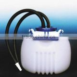 plastic cattle milk jug with two suction tubes for animal