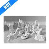 9 Figures Unpainted Ceramic Nativity Set for Holiday Christmas thumbnail-1