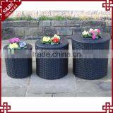 S&D China Products Large Size pe Ratatn Round Garden Decoration Black Wicker Garden Pots and Planters thumbnail-3