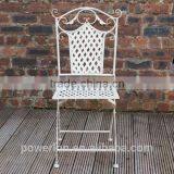 Antique Cream Wrought Iron Durable Folding Patio Chair thumbnail-4