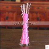 Different Types Tall Thin Slanted Clear Glass Flower Vase for Home Decoration thumbnail-3