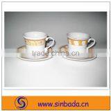 PORCELAIN COFFEE CUPS AND SAUCERS SET thumbnail-1