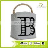 Store More Decorative Canvas Rope Handle Door Stopper Monogrammed B thumbnail-1