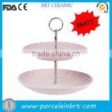 Hot Sale 2-tier Pink Wedding Cake Stand thumbnail-1