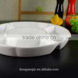 Factory Direct Wholesale White Glazed Ceramic Section Plates thumbnail-3