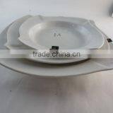 Wholesale White Porcelain Dinner Soup Plate Set Rhombus-Shaped thumbnail-2