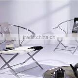 2015 White and Black Dairy Cow Leather Stainless Steel Leisure Chair A816 thumbnail-2