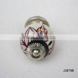 Hand Painted Leaf Patterns Ceramic Knob Available in Other Colour and Patterns