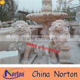 Sunset red marble life size outdoor lion statue NTBM-L384A