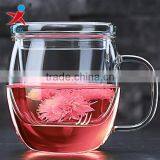 Heat resistant glass cups for home, office/ glass cup for drinking, flower tea, milk,coffee