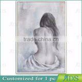 Wall Decorative Nude Girls Painting Naked Girl Handmade Drawing thumbnail-4