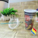Hot Sale Paper Insert 16oz Plastic Tumbler Double Wall Drinking Mug thumbnail-5