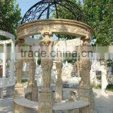 Outdoor Garden Decoration Lady Stone Carving Marble Gazebo With Column thumbnail-5