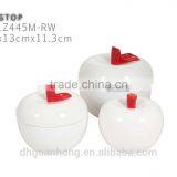 Nice Ceramic Jars White Apple Shape Candy Jar thumbnail-1