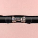 Wholesale Rhinestone Paved Butterfly Buckle Sex Women Lady Wide PU Waist Belt thumbnail-6
