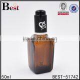 Square 50 ml Amber Glass Vial With Black Press Dropper thumbnail-1
