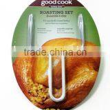 Stainless Steel Barbecue Meat Fork , Metal Meat Fork thumbnail-1