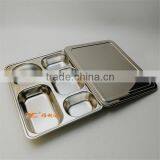304 Stainless Steel Compartment Lunch Boxes 5 Compartment Dinner Plates thumbnail-2