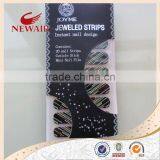 Newest Nail Art Jeweled Strips Shiny Crystal Wraps Decals Nail Foils Patch Tip Tips + 1 Nail File + 1 Manicure Stick thumbnail-1