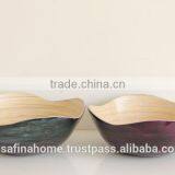 Flower Shape Colored Lacquer Bamboo Salad Bowl thumbnail-1