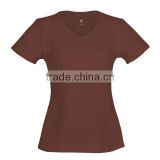 dark brown v-neck collar t-shirt