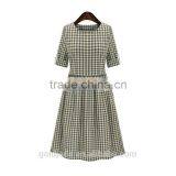 2016 Spring Red and Blue Tantan Print Women Plaid Flannel Shirt Dresses thumbnail-3