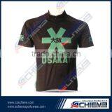 Printed Black Team Sublimaiton Cycling Shirt Coolmax Cycling Shirt for Men thumbnail-1
