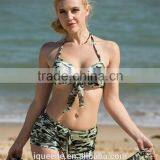 2015 Summer Style Girl Swimwear, Camouflage Colors Bikini Set Three Piece Swimwear thumbnail-1