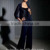 New Designer Long Sleeve Formal Mother of the Bride Chiffon Pant Suits thumbnail-1