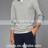 Fashion 100% Cotton Cheap Custom Printed T-shirt Long Sleeve Men Plain t Shirt Tall Tee With a Quarter Zipper Front Neckline thumbnail-1