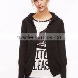 OEM Best Selling Black Raglan Sleeve Hooded Sweater Coat Cotton Spandex Comfortable Casual Cardigan Sweater thumbnail-3
