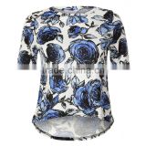 women thin cotton t-shirt 2015, floral t shirt 2015