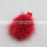 Myfur Cute Red Color Real Mink Fur Pom Pom Hairpin For Fashion Girls thumbnail-2