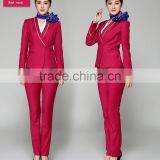 Juqian Custom High Class Factory Price Winter Season Manufacturer China Fashion Colors Airline Stewardess Uniforms Wholesale thumbnail-2